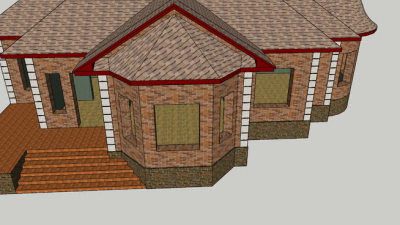 俄式建筑风格小屋SU模型下载_sketchup草图大师SKP模型