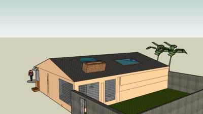 棚屋小屋庭院花圃SU模型下载_sketchup草图大师SKP模型