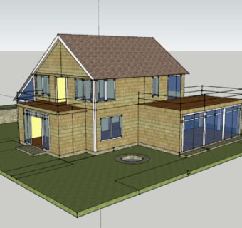 现代传统别墅小屋SU模型下载_sketchup草图大师SKP模型