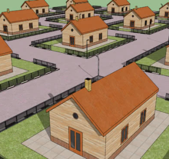 独栋经济型别墅群SU模型下载_sketchup草图大师SKP模型