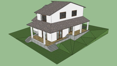 巴西利亚别墅SU模型下载_sketchup草图大师SKP模型