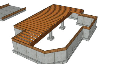 平房托梁模型建筑的SU模型下载_sketchup草图大师SKP模型