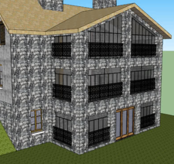 老农舍三层平房SU模型下载_sketchup草图大师SKP模型