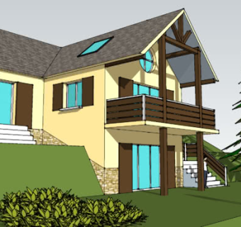 郊区观景庭院别墅SU模型下载_sketchup草图大师SKP模型