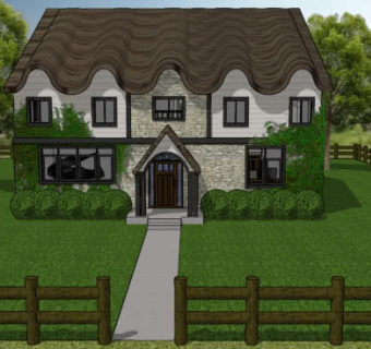 欧式田园房屋观景庭院SU模型下载_sketchup草图大师SKP模型