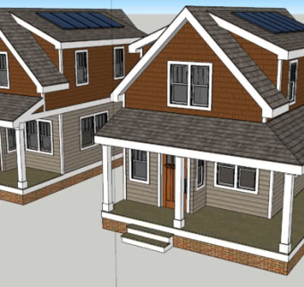 双栋新传统农舍平房SU模型下载_sketchup草图大师SKP模型