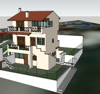 现代乡村平房独栋SU模型下载_sketchup草图大师SKP模型