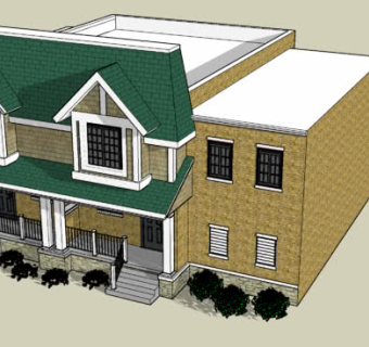 欧式古典小洋房SU模型下载_sketchup草图大师SKP模型