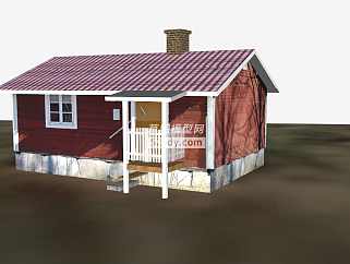 小型烟囱房屋SU模型下载_sketchup草图大师SKP模型