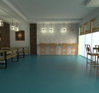 周末咖啡馆餐饮店SU模型下载_sketchup草图大师SKP模型