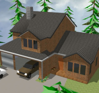 老式乡村烟囱住宅SU模型下载_sketchup草图大师SKP模型