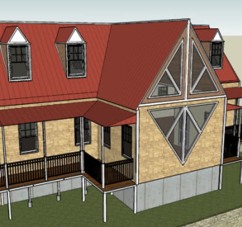 郊区住宅隔断壁炉走道SU模型下载_sketchup草图大师SKP模型