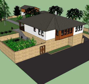 中式郊区住宅庭院独栋SU模型下载_sketchup草图大师SKP模型
