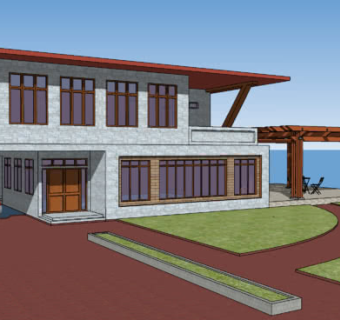 湖边别墅凉棚泳池SU模型下载_sketchup草图大师SKP模型