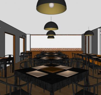 波哥大饭店餐饮店SU模型下载_sketchup草图大师SKP模型