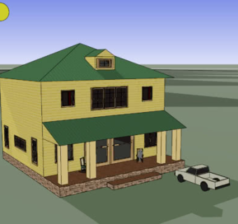 乡村住宅平房SU模型下载_sketchup草图大师SKP模型