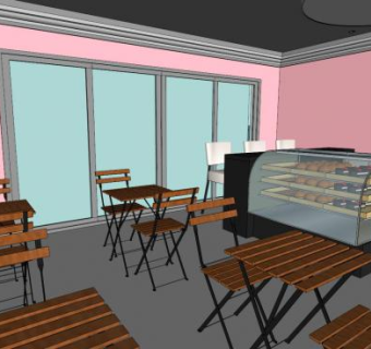 酒吧休闲餐饮店SU模型下载_sketchup草图大师SKP模型