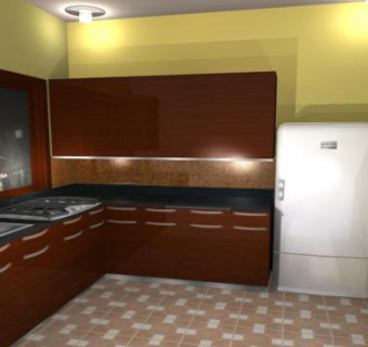 橱柜小厨房公寓SU模型下载_sketchup草图大师SKP模型