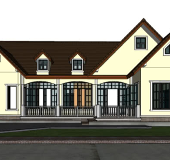 美式乡间房屋SU模型下载_sketchup草图大师SKP模型