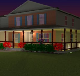 美式乡村庭院住宅SU模型下载_sketchup草图大师SKP模型