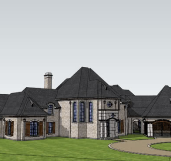 休闲法国乡村别墅SU模型下载_sketchup草图大师SKP模型