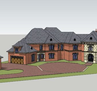 法国乡村别墅SU模型下载_sketchup草图大师SKP模型