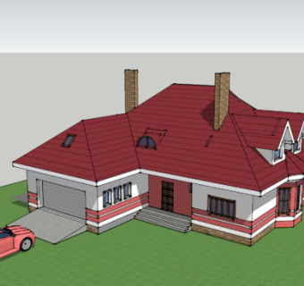 乡间风格车库住宅SU模型下载_sketchup草图大师SKP模型