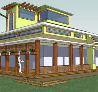 现代住宅走廊过道设计SU模型下载_sketchup草图大师SKP模型
