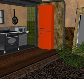 老式厨房橱柜电器SU模型下载_sketchup草图大师SKP模型