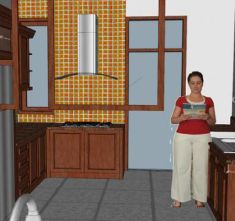 现代厨房橱柜餐具SU模型下载_sketchup草图大师SKP模型