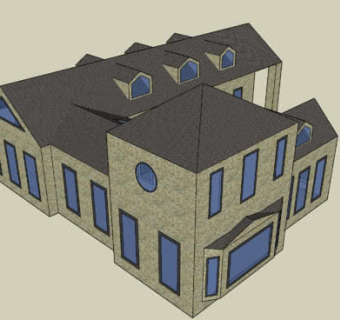 乡村庄园住宅别墅SU模型下载_sketchup草图大师SKP模型