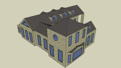 乡村庄园住宅别墅SU模型下载_sketchup草图大师SKP模型