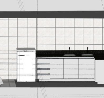 现代家居L型橱柜SU模型下载_sketchup草图大师SKP模型