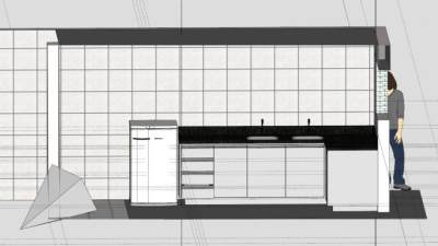 现代家居L型橱柜SU模型下载_sketchup草图大师SKP模型