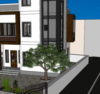 当代独栋别墅SU模型下载_sketchup草图大师SKP模型