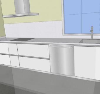 现代厨房橱柜家具SU模型下载_sketchup草图大师SKP模型