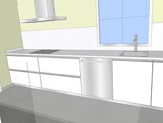 现代厨房橱柜家具SU模型下载_sketchup草图大师SKP模型