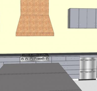 商业厨房橱柜SU模型下载_sketchup草图大师SKP模型