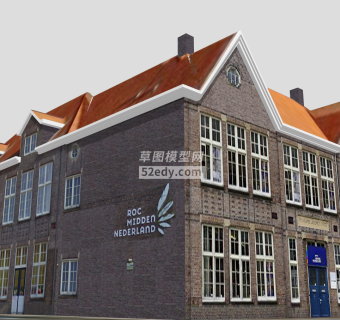 欧式庭院平房住宅SU模型下载_sketchup草图大师SKP模型