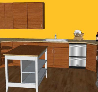 动态厨房橱柜SU模型下载_sketchup草图大师SKP模型