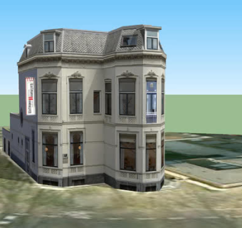 住宅区的欧式平房SU模型下载_sketchup草图大师SKP模型