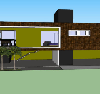 现代小型别墅套房SU模型下载_sketchup草图大师SKP模型