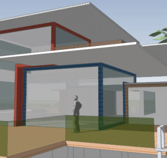 水边屋别墅SU模型下载_sketchup草图大师SKP模型