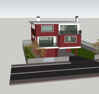 现代小型别墅独栋SU模型下载_sketchup草图大师SKP模型