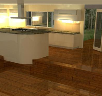 现代橱柜白色厨房SU模型下载_sketchup草图大师SKP模型