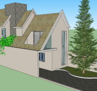小型平房私人住宅SU模型下载_sketchup草图大师SKP模型