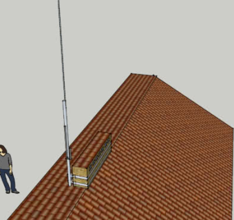 屋顶接收杆设备SU模型下载_sketchup草图大师SKP模型