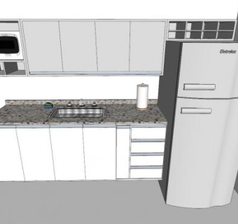 简单厨房橱柜SU模型下载_sketchup草图大师SKP模型