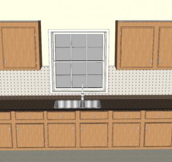 现代橱柜厨房水槽SU模型下载_sketchup草图大师SKP模型