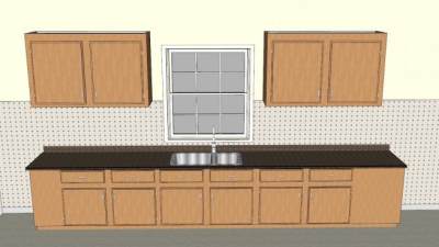 现代橱柜厨房水槽SU模型下载_sketchup草图大师SKP模型